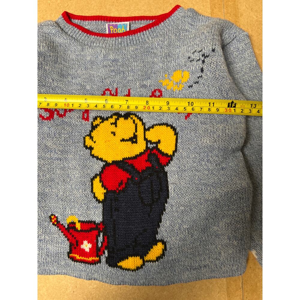Winnie The Pooh Silly Ole Bear Size Large Pullover Blue Sweater Knit Toddler - Picture 4 of 6